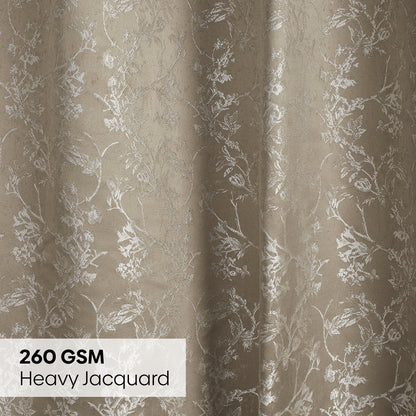 Polyester Jacquard  Curtains Shadowlace Fern, Stone