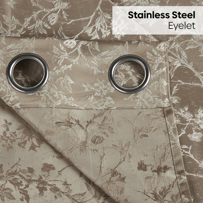 Polyester Jacquard  Curtains Shadowlace Fern, Stone