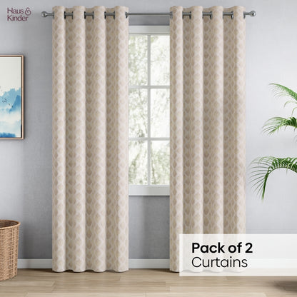 Polyester Jacquard  Curtains Golden Plume, Sand