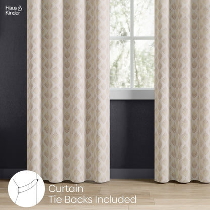 Polyester Jacquard  Curtains Golden Plume, Sand
