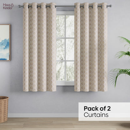 Polyester Jacquard  Curtains Golden Plume, Sand