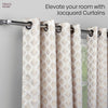 Polyester Jacquard  Curtains Champagne Crest, Stone