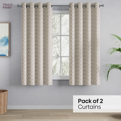 Polyester Jacquard  Curtains Champagne Crest, Stone