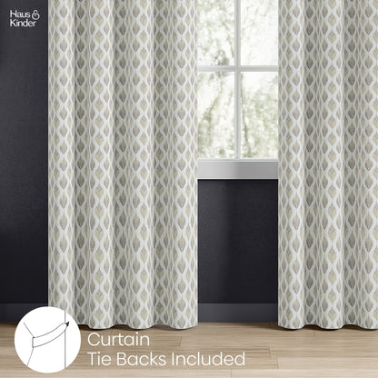 Polyester Jacquard  Curtains Silverleaf Harmony, Grey