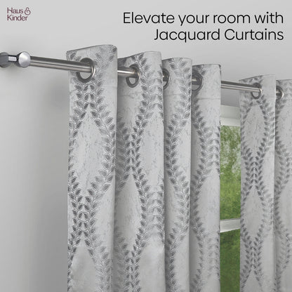 Polyester Jacquard  Curtain SliverGroove Emboss, Grey