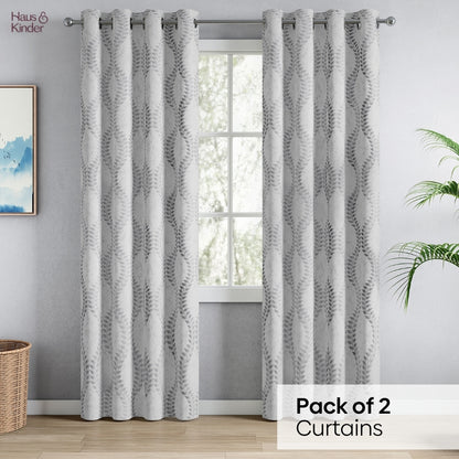 Polyester Jacquard  Curtain SliverGroove Emboss, Grey