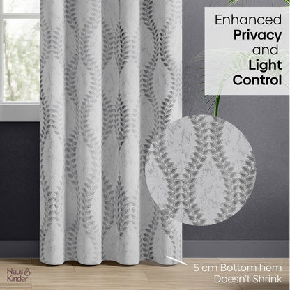 Polyester Jacquard  Curtain SliverGroove Emboss, Grey