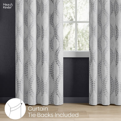 Polyester Jacquard  Curtain SliverGroove Emboss, Grey