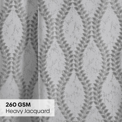 Polyester Jacquard  Curtain SliverGroove Emboss, Grey