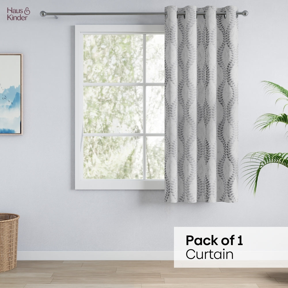 Polyester Jacquard  Curtain SliverGroove Emboss, Grey