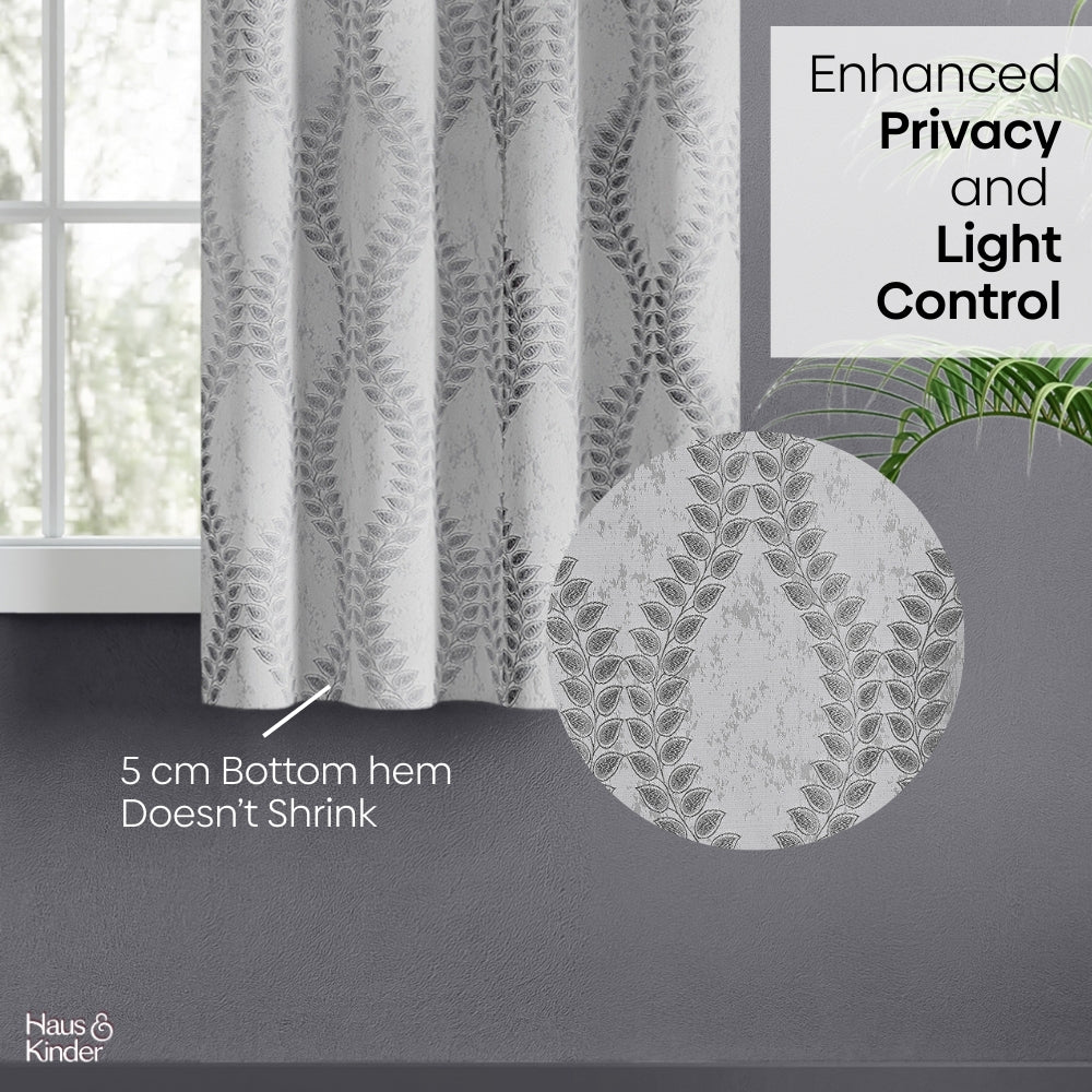 Polyester Jacquard  Curtain SliverGroove Emboss, Grey