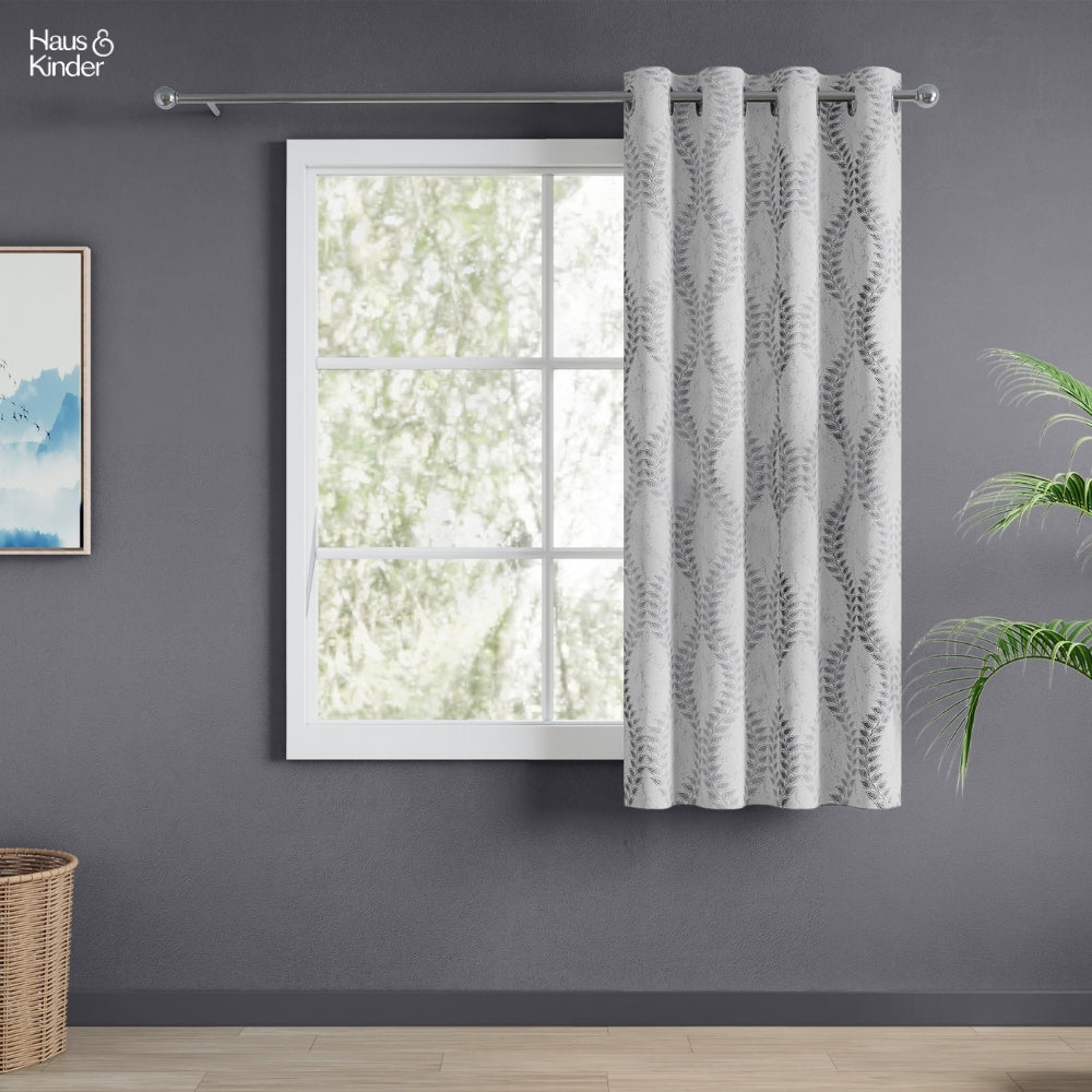 Polyester Jacquard  Curtain SliverGroove Emboss, Grey