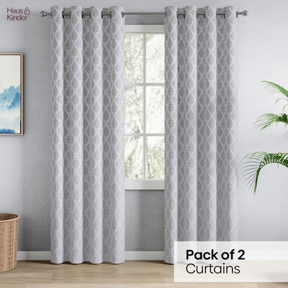 Polyester Jacquard  Curtain Silvercrest Damask, Grey