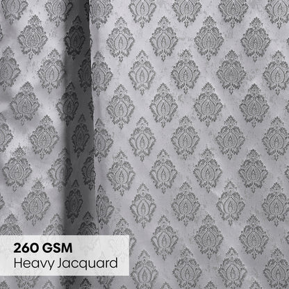 Polyester Jacquard  Curtain Silvercrest Damask, Grey
