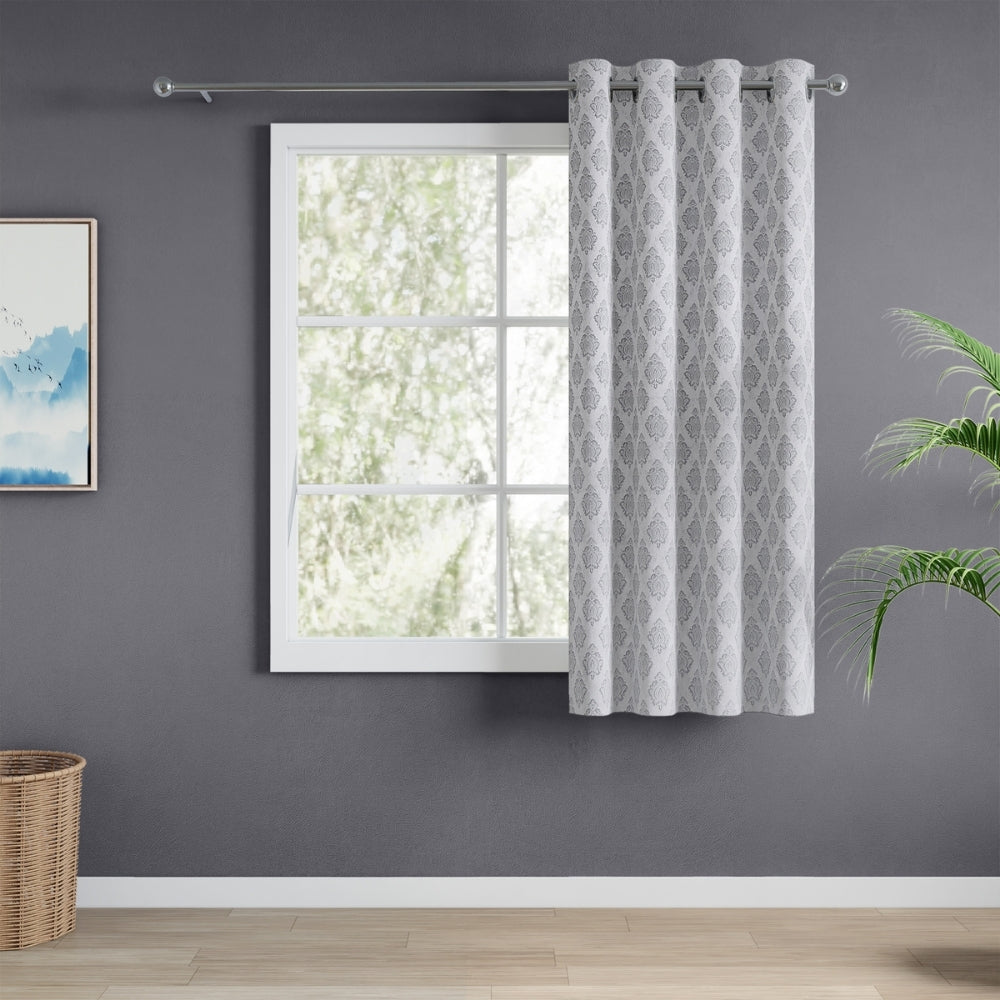 Polyester Jacquard  Curtain Silvercrest Damask, Grey