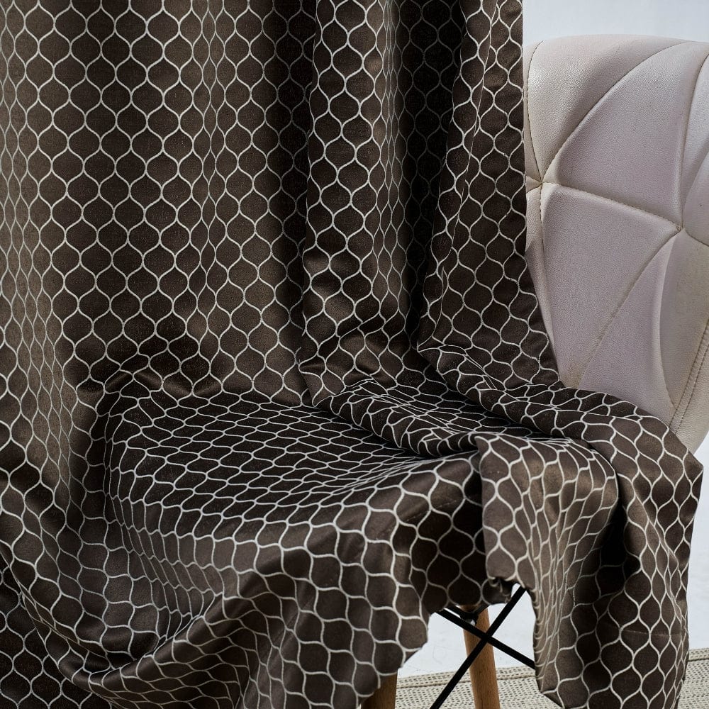 Mosaic Mirage Curtain Set, Coffee