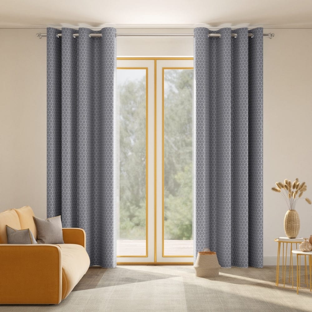 Mosaic Mirage Curtain Set, Slate
