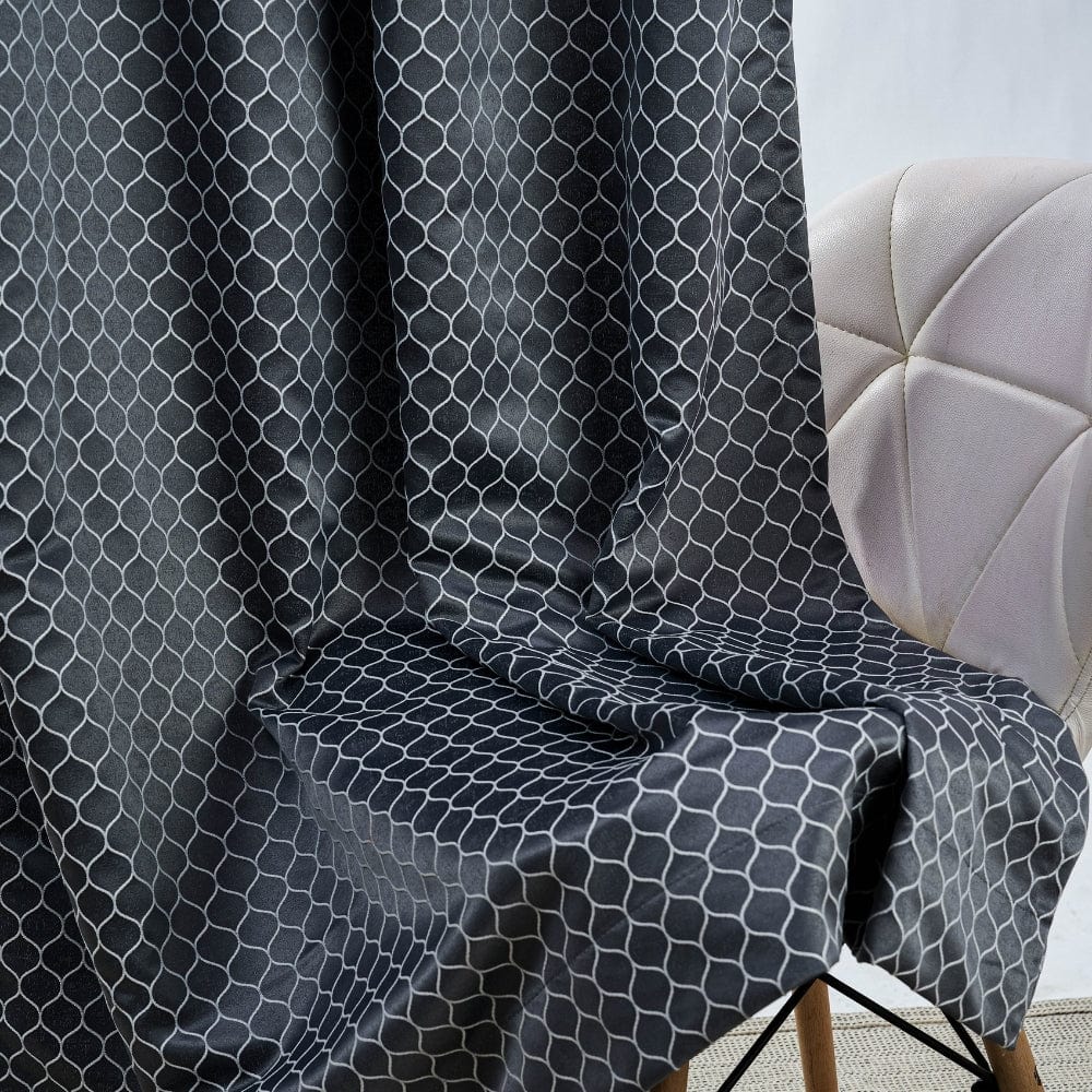 Mosaic Mirage Curtain Set, Slate