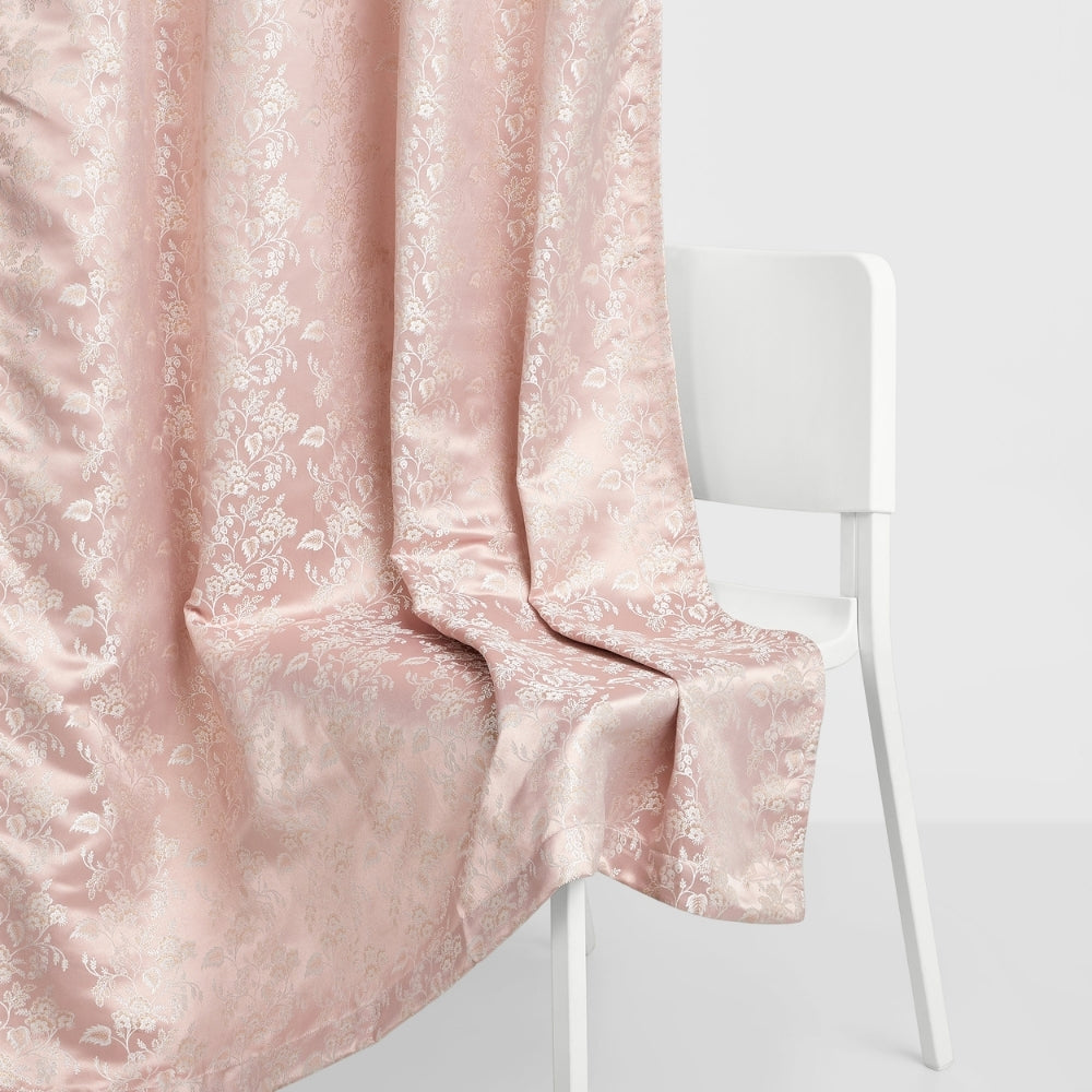 Vintage Bloom Cotton Printed Pack Of 2 Curtain, Pink