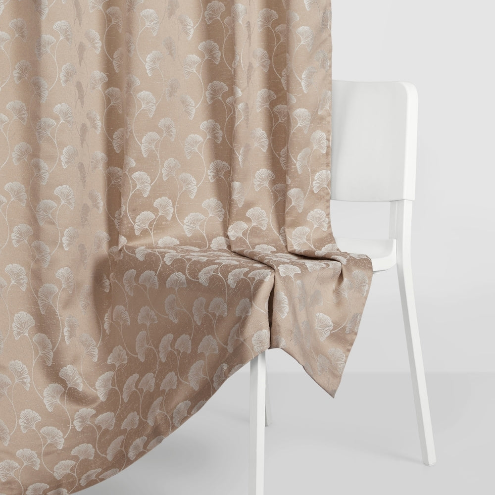 Spring Trellis Cotton Printed Pack Of 2 Curtain, Beige