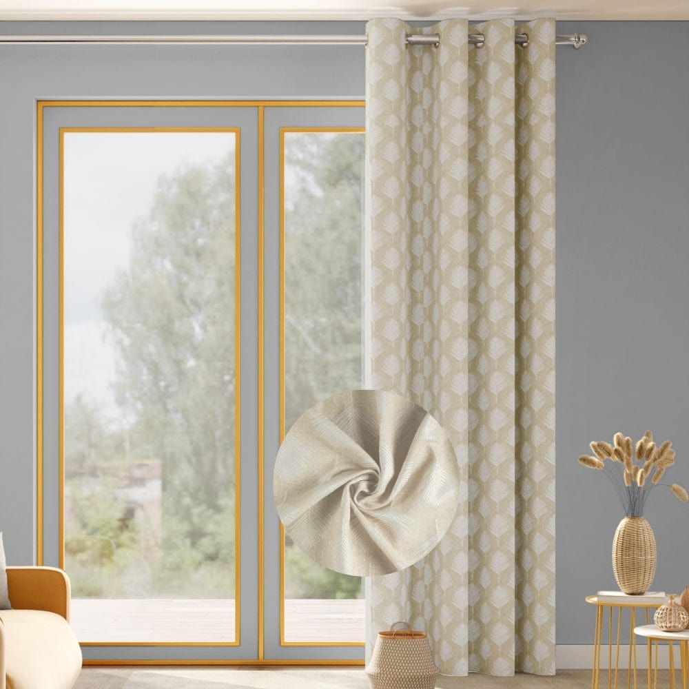 Palm Charm Curtain Set, Caramel