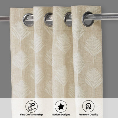 Palm Charm Curtain Set, Caramel