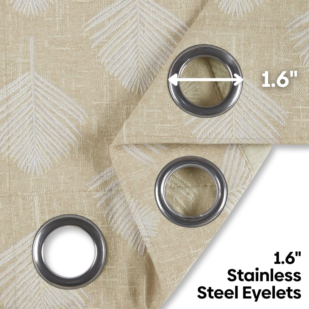 Palm Charm Curtain Set, Caramel