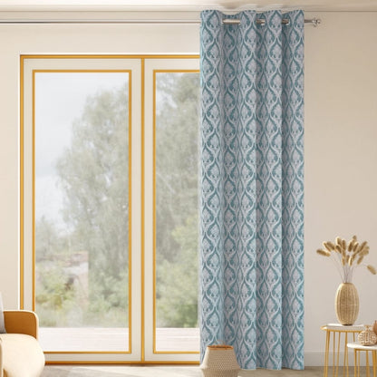 Ornate Symphony Curtain Set, Aqua