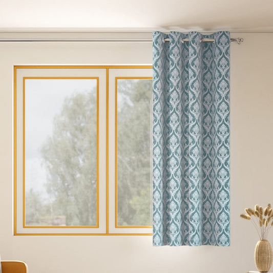 Ornate Symphony Curtain Set, Aqua