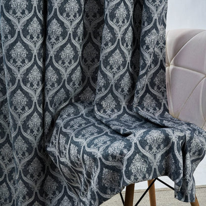 Ornate Symphony Curtain Set, Sapphire