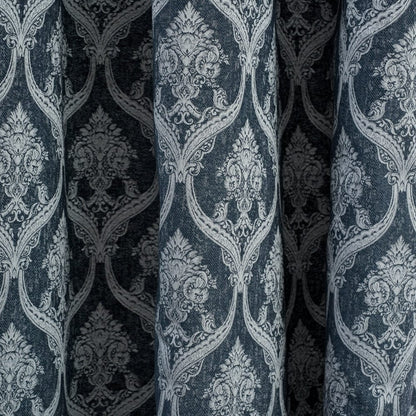 Ornate Symphony Curtain Set, Sapphire