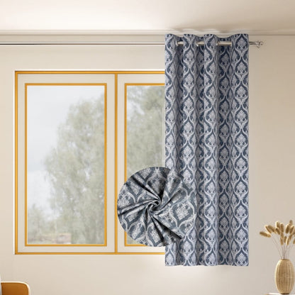 Ornate Symphony Curtain Set, Sapphire