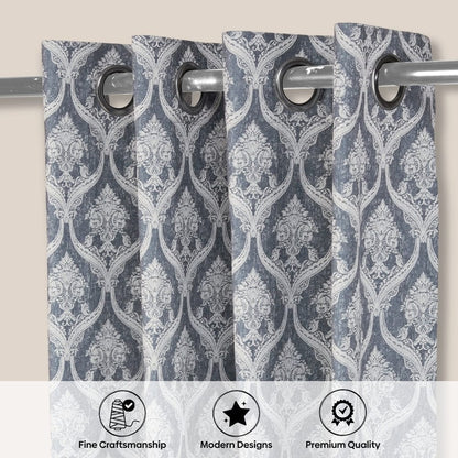 Ornate Symphony Curtain Set, Sapphire
