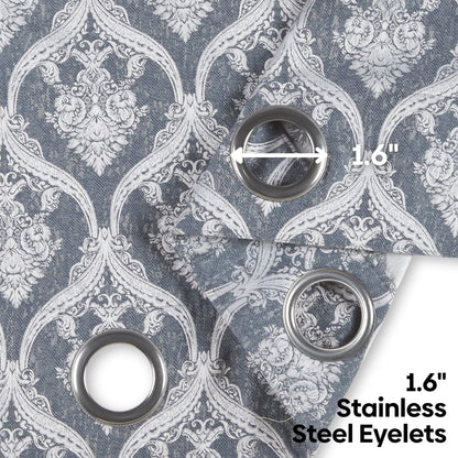 Ornate Symphony Curtain Set, Sapphire