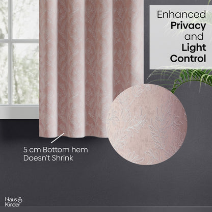 Polyester Jacquard   Window Curtains Whispering Willow, Pink