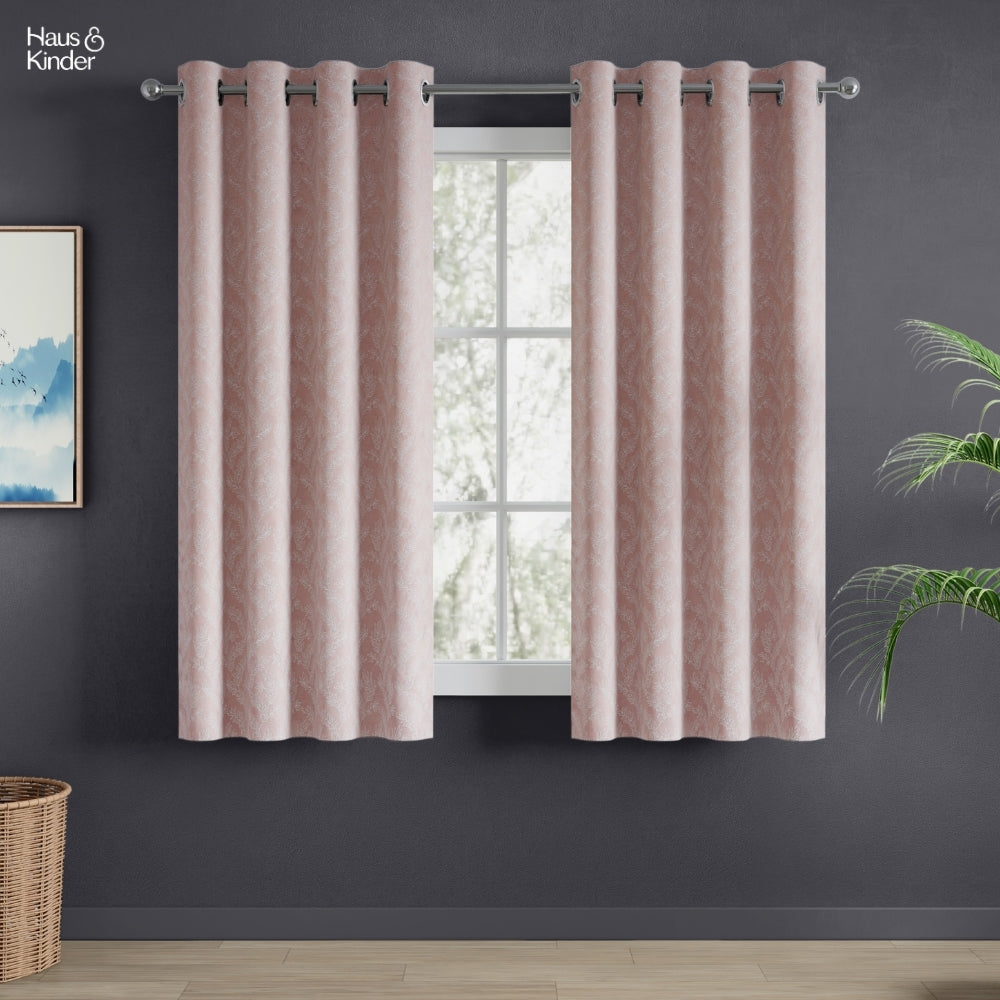 Polyester Jacquard  Curtains Whispering Willow, Pink
