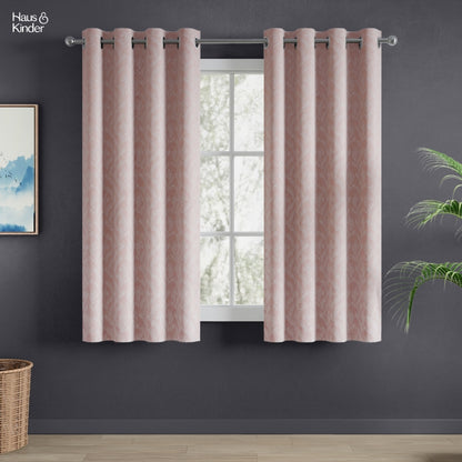 Polyester Jacquard   Window Curtains Whispering Willow, Pink