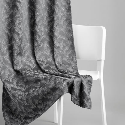 Polyester Jacquard   Curtains Midnight Willow Steel, Grey
