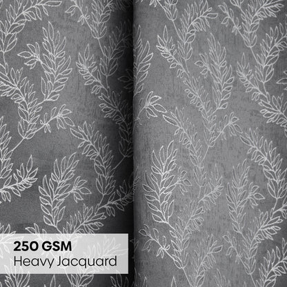 Polyester Jacquard   Curtains Midnight Willow Steel, Grey