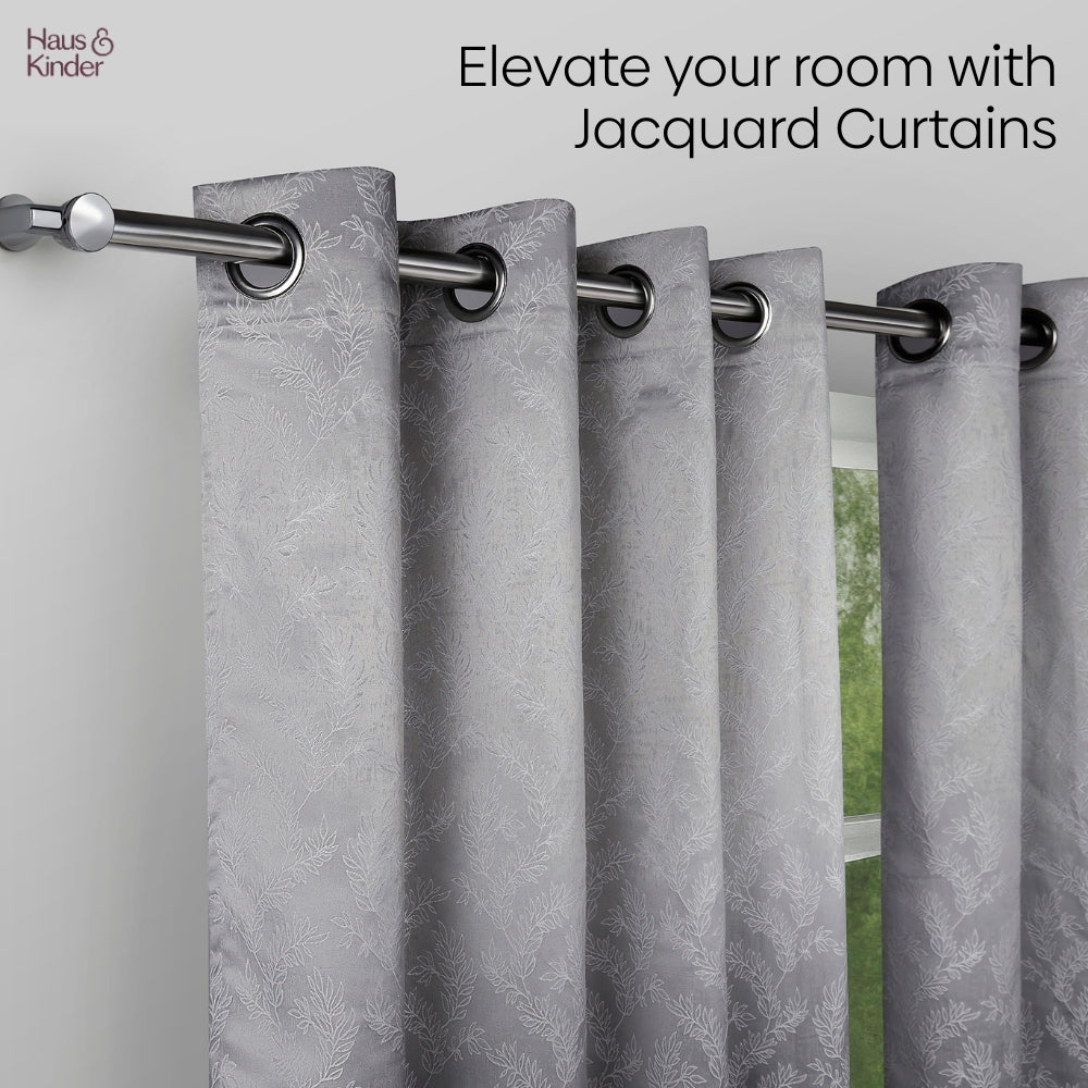 Polyester Jacquard  Curtains Slate Willow, Stone