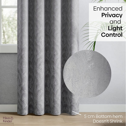 Polyester Jacquard  Curtains Slate Willow, Stone
