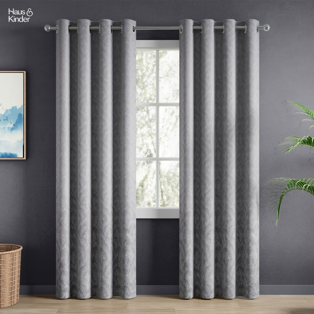 Polyester Jacquard  Curtains Slate Willow, Stone