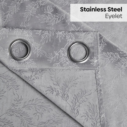 Polyester Jacquard  Curtains Slate Willow, Stone