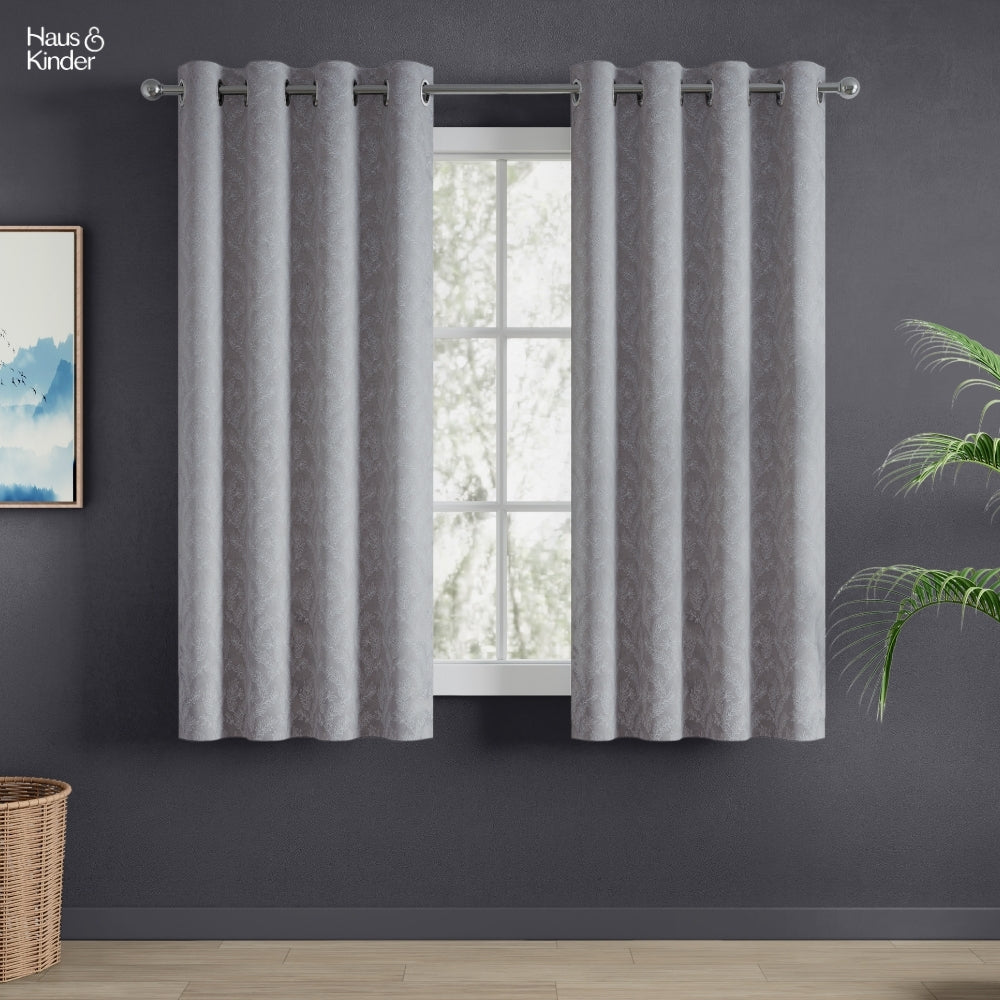 Polyester Jacquard  Curtains Slate Willow, Stone