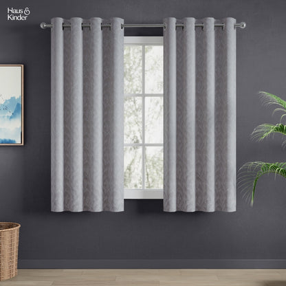 Polyester Jacquard  Window Curtains Slate Willow, Stone