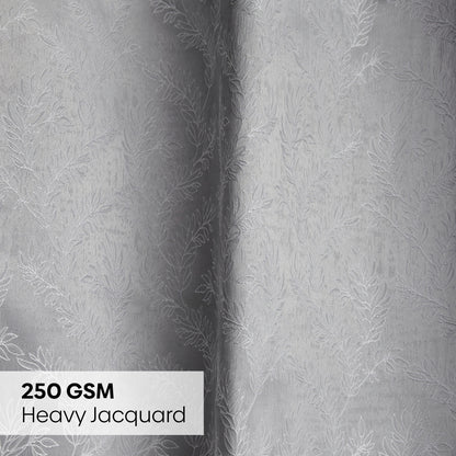 Polyester Jacquard  Window Curtains Slate Willow, Stone