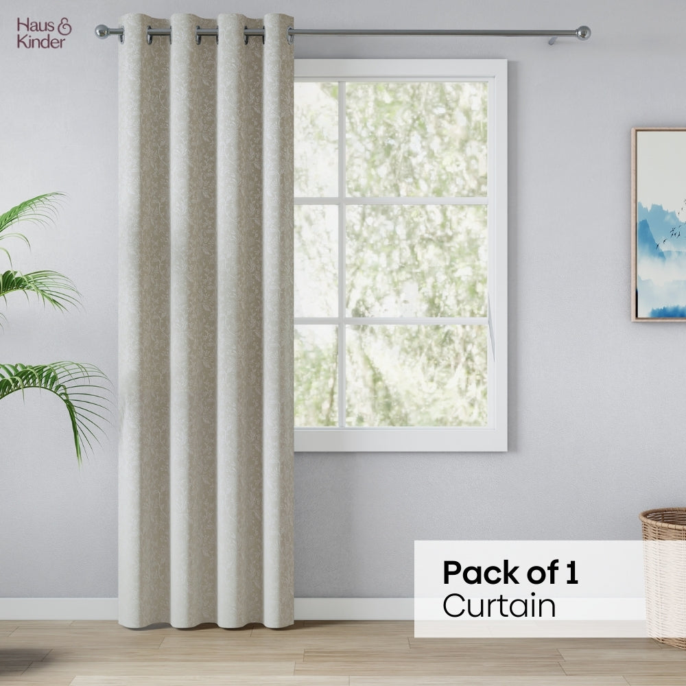 Poly Cotton Jacquard  Curtains Frosted Garden, Pista