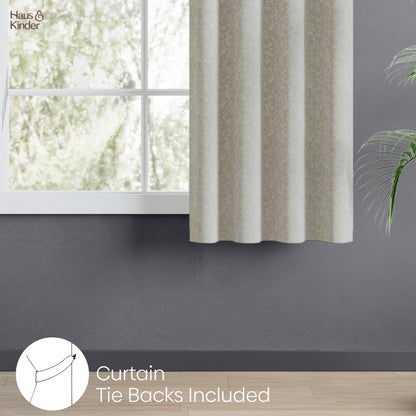 Poly Cotton Jacquard  Window Curtains Frosted Garden, Pista