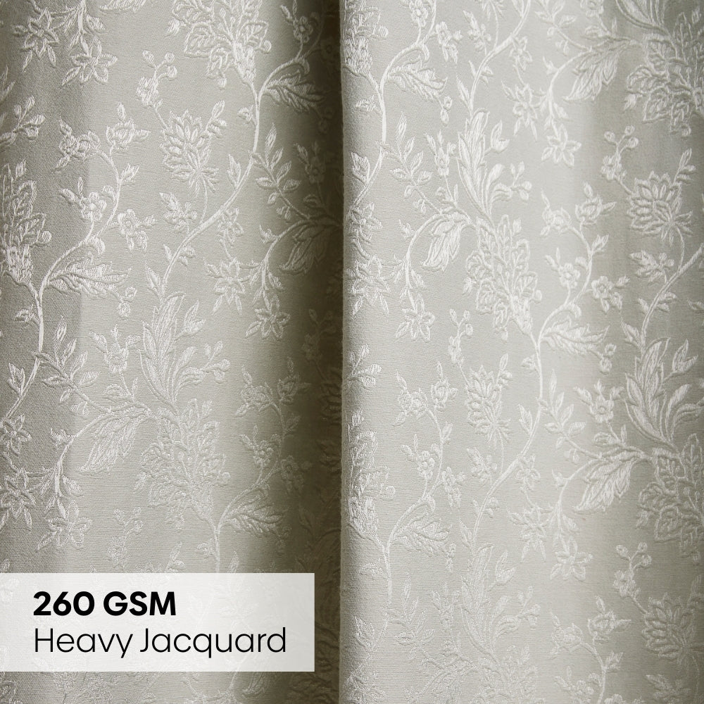 Poly Cotton Jacquard  Window Curtains Frosted Garden, Pista