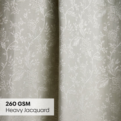 Poly Cotton Jacquard  Window Curtains Frosted Garden, Pista